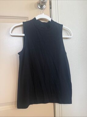 Madewell Oversized Black Sleeveless Mock Neck Tank